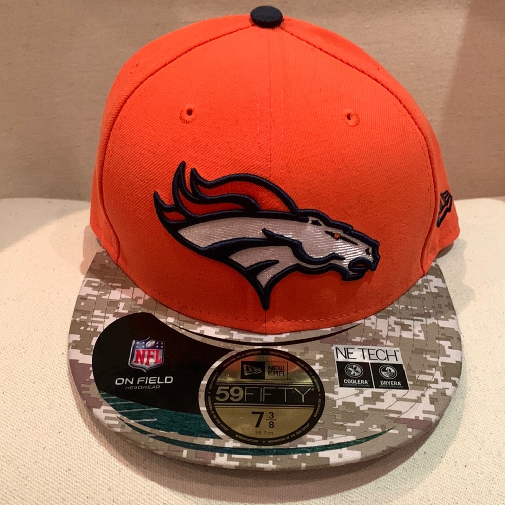New Era 59fifty Denver Broncos NFL Hat  NEW Fitted Cap Size 7 3/8 or 58.7cm